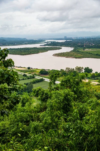 Top View Mekong River Chiang Saen City Thailand — стокове фото