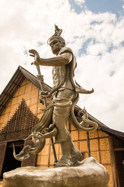 Estatua Budista Frente Sala Meditación Provincia Chiang Rai — Foto de Stock