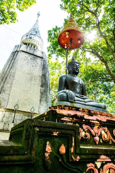 Пагода Черной Статуей Будды Храме Анальо Типаярам Таиланд — стоковое фото