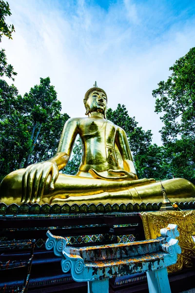 stock image Beautiful golden Buddha statue in Analyo Thipayaram temple, Thailand.