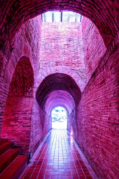 Der Alte Tunnel Des Umong Tempels Thailand — Stockfoto