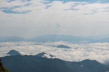 Tayland 'ın Chiangrai eyaletindeki Phu Chi Fa Manzarası' nda Dağ Manzarası.