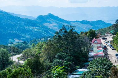 Tayland 'ın Chiangrai eyaletindeki Doi Pha Tang' da Dağ Manzarası.