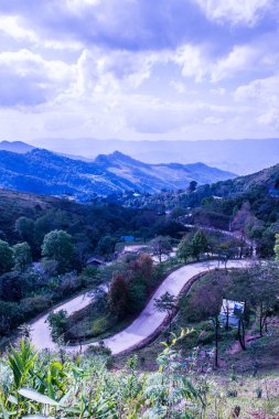 Tayland 'ın Chiangrai eyaletindeki Doi Pha Tang' da Dağ Manzarası.