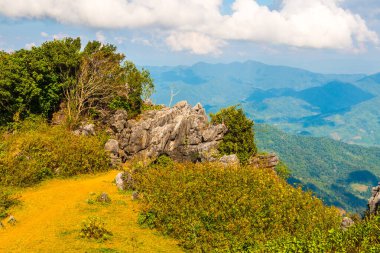 Chiangrai, Tayland 'da Doi Pha Tang' da Manzara Noktası.