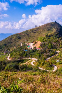 Tayland 'ın Chiangrai eyaletindeki Doi Pha Tang' da Dağ Manzarası.