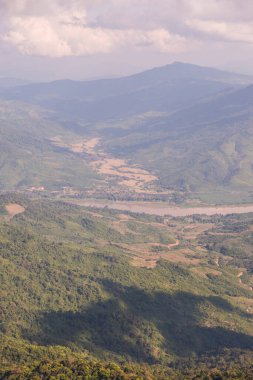 Chiangrai Eyaleti, Tayland 'da Doi Pha Tang' da Top View.