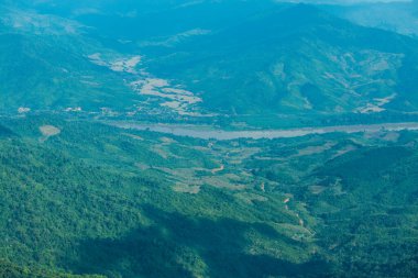 Chiangrai Eyaleti, Tayland 'da Doi Pha Tang' da Top View.