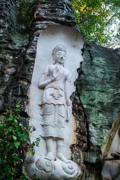 Esculpir Arte Rocha Templo Huai Pha Kiang Tailândia — Fotografia de Stock