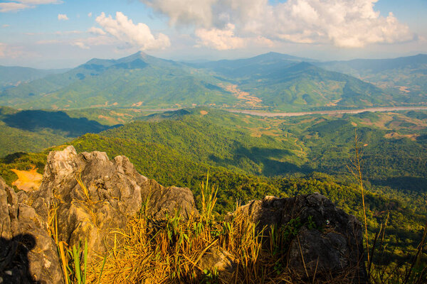 Top View at Doi Pha Tang in Chiangrai Province, Thailand.