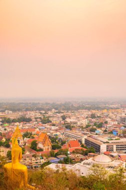 Aerial view of Nakhon Sawan cityscape, Thailand.