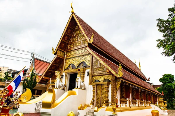 stock image Lanna style church in Phra Singh temple, Thailand.