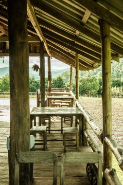 Tayland 'ın Chiangmai şehrinde Tayland tarzı teras..