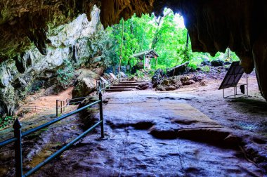 Entrance of Thamluang cave in Thamluang Khunnam Nangnon National Park, Thailand.