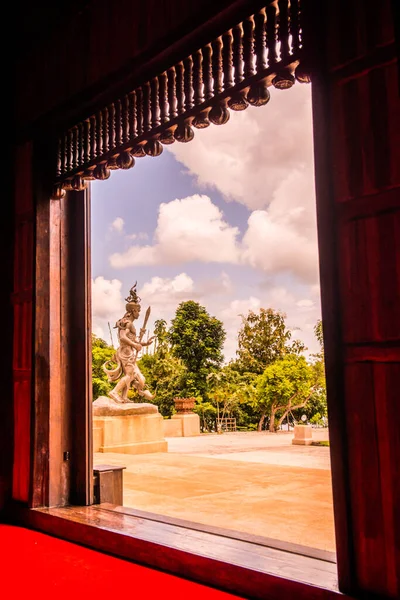 Porta Moldura Salão Meditação Província Chiang Rai — Fotografia de Stock