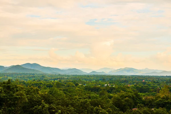 stock image Tropical rain forest with fog in Thai, Thailand.