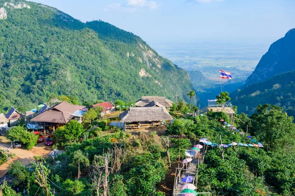 CHIANG RAI, THAILAND - November 9, 2020 : Beautiful mountain view at Pha Hi village, Chiang Rai province.