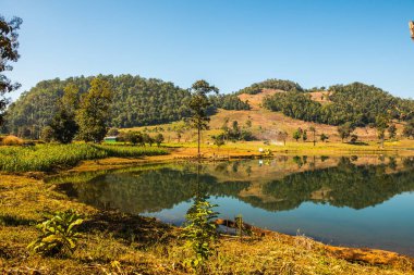 Tayland 'ın Chiangmai eyaletinde göl manzarası.