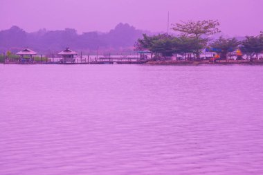 Tilok Aram temple in Kwan Phayao lake, Thailand.