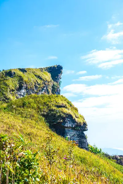 stock image Phu Chi Fa View Point with Fog Sea in Chiangrai Province, Thailand.