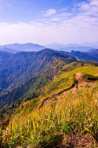 stock image Mountain View at Phu Chi Fa View Point in Chiangrai Province, Thailand.