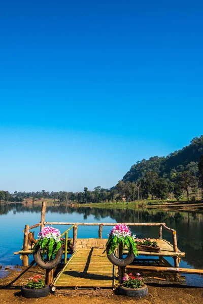 Výhled Jezero Provincii Chiangmai Thajsko — Stock fotografie