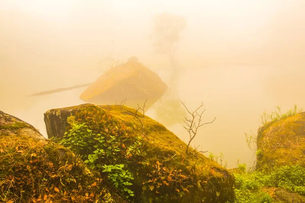 Seeblick Mit Nebel Thai Thailand — Stockfoto