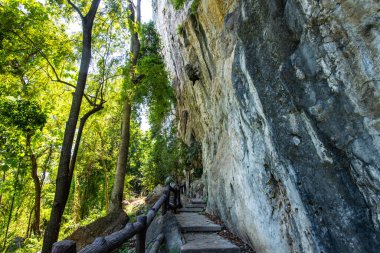 Pathway to tourist attraction of Phratupha rock painting, Lampang province.
