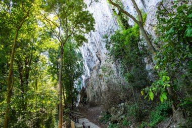 Pathway in tourist attraction of Phratupha rock painting, Lampang province.