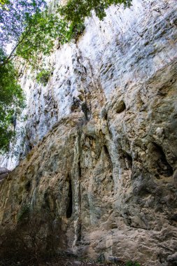 Ancient rock in tourist attraction of Phratupha rock painting, Lampang province.