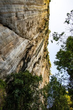 Cliff in tourist attraction of Phratupha rock painting, Lampang province.