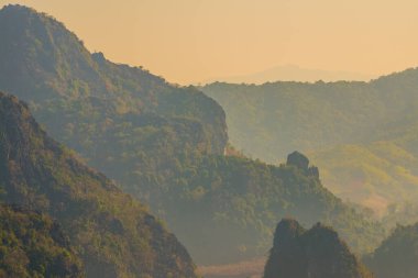 Phu Langka Ulusal Parkı, Tayland Güzel Dağ Manzarası.