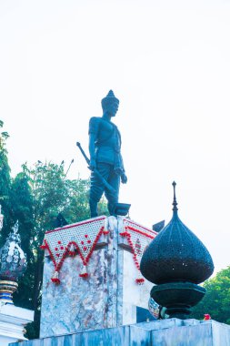 Pho Khun Ngam Muang Anıtı Kwan Phayao Gölü, Tayland.