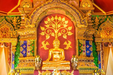 Prayodkhunpol 'deki güzel Buda heykeli Wiang Kalong Tapınağı, Tayland.