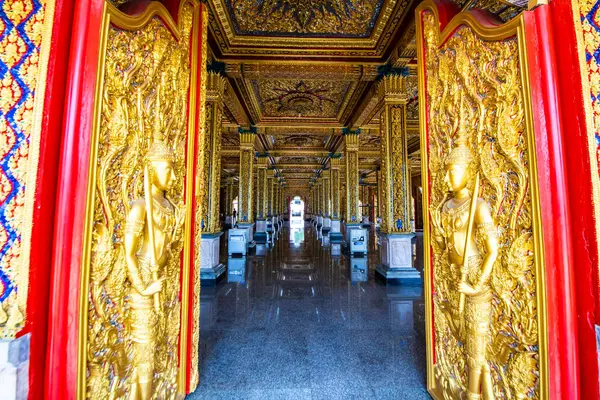 Ταϊλανδικό Στυλ Διακόσμηση Του Χρυσού Κάστρου Tha Sung Ναό Ταϊλάνδη — Φωτογραφία Αρχείου