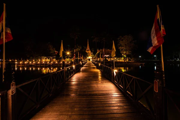 Świątynia Tra Phang Thong Prowincji Sukhothai Tajlandia — Zdjęcie stockowe