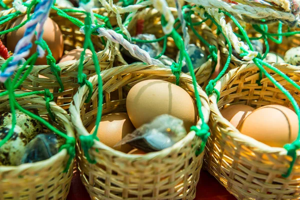 Huevos Canasta Pequeña Tailandia —  Fotos de Stock