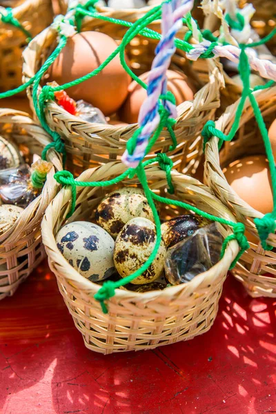 Huevos Canasta Pequeña Tailandia —  Fotos de Stock