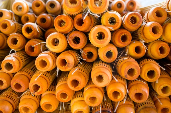 stock image Wooden frame for making Lanna style umbrellas in Chiang Mai province, Thailand.