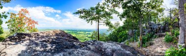 Panorama View of Pha Hua Reua Cliff with Mountain View in Phayao Province, Thailand.