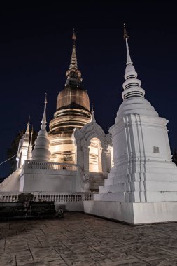 Suan Dok temple in the night, Thailand.