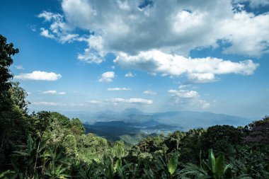 The mountains view with clouds in Huai Nam Dang national park, Thailand.