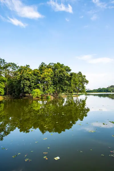 stock image Ang Kaew Reservoir in Chiang Mai University, Thailand.