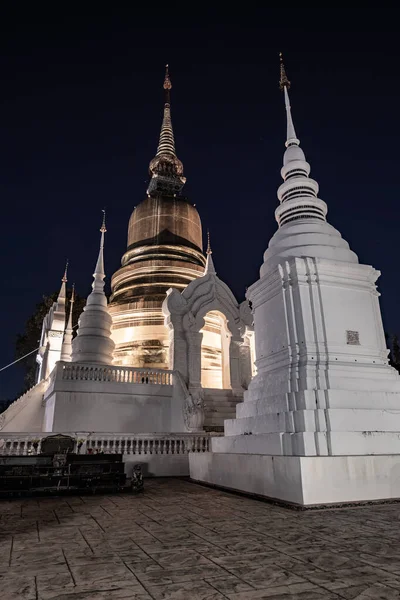 Suan Dok Temple Night Thailand — 스톡 사진