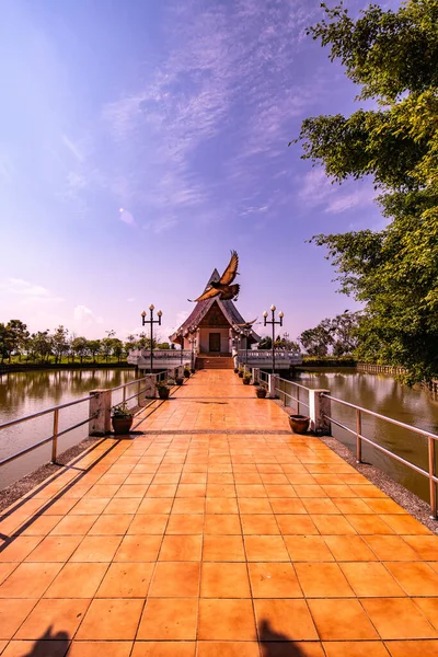 Church Pond Khom Kham Temple Thailand — Zdjęcie stockowe