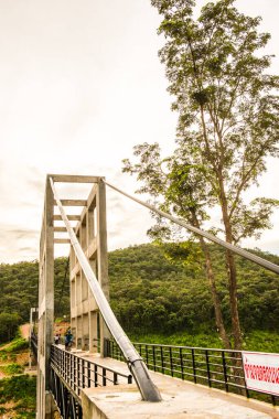 Suspension bridge at Mae Kuang Udom Thara dam, Thailand.