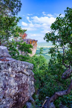 Pha Hua Reua Cliff with Mountain View in Phayao Province, Thailand.