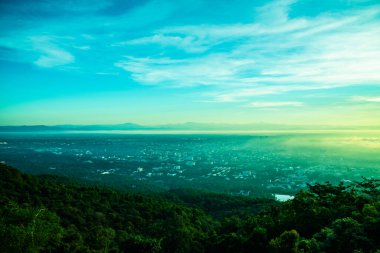 Chiang Mai şehri, sabah gökyüzü, Tayland.