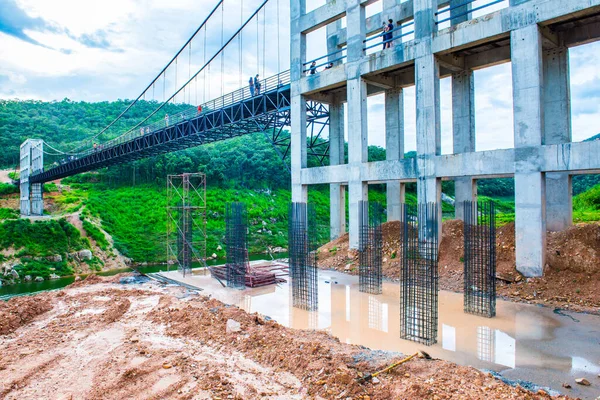 Suspension Bridge Mae Kuang Udom Thara Dam Thailand — 스톡 사진