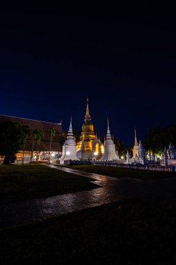 Suan Dok temple in the night, Thailand.